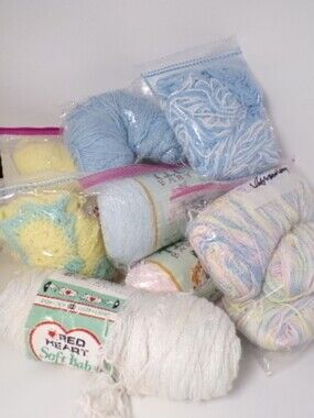 Large Red Heart Baby Yarn Skein Lot